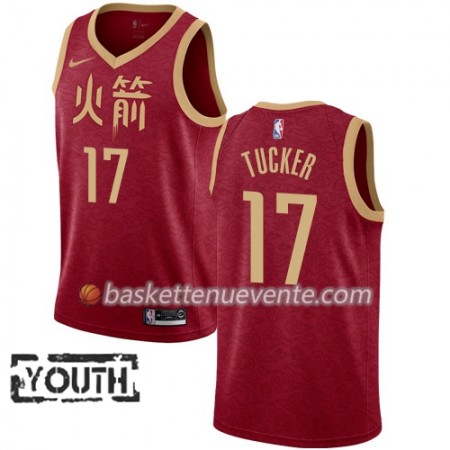 Maillot Basket Houston Rockets PJ Tucker 17 2018-19 Nike City Edition Rouge Swingman - Enfant